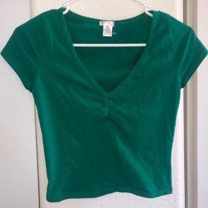 Green v neck top